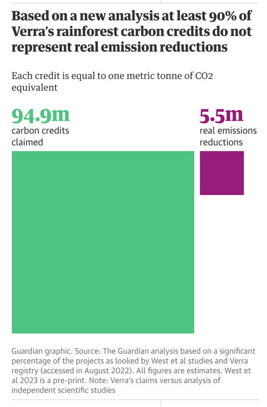 Graph showing effectiveness of carbon forest schemes